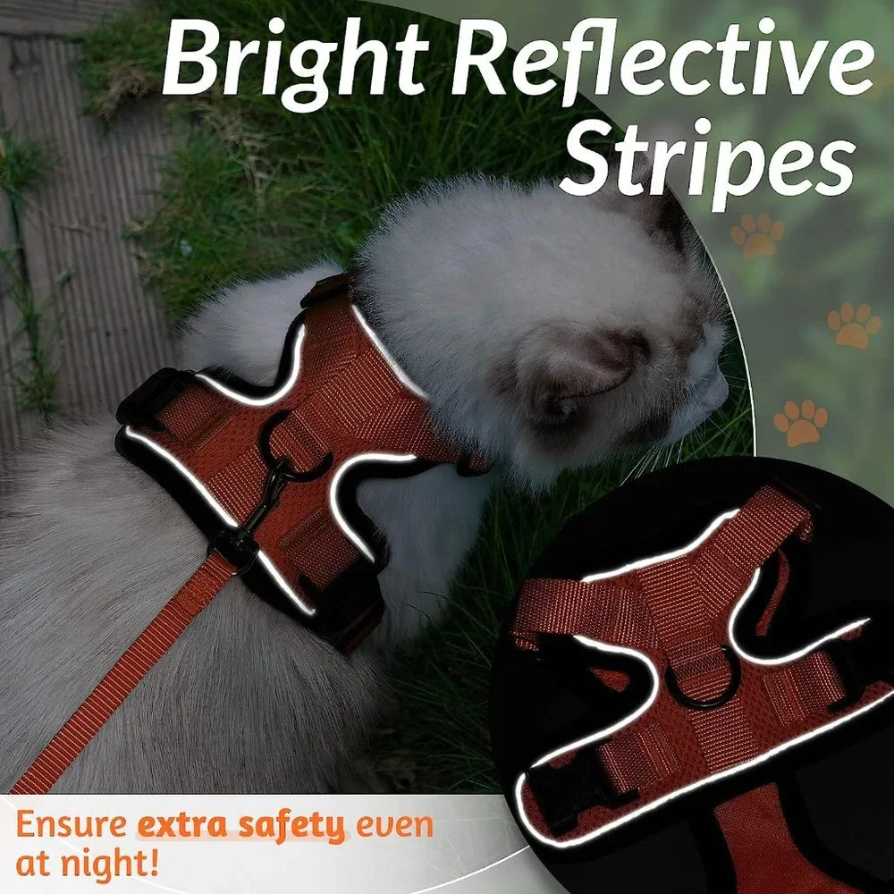 Cat Harness and Leash for Walking, Escape Proof Soft Adjustable Vest Harnesses